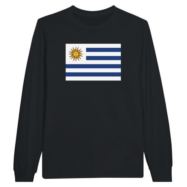 Långärmad T-shirt - PIXELFORMA - Uruguays flagga - 100% bomull - Långa ärmar - Optimal komfort