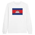 Miniatyrbild 1 av 3: Långärmad t-shirt - PIXELFORMA - Flag of Cambodia - Vit - Vanlig - Vuxen - Klassisk krage