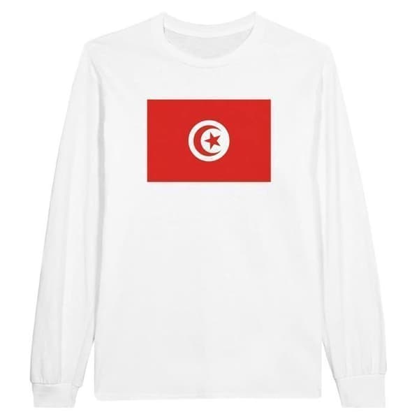 T-shirt med långa ärmar - PIXELFORMA - Tunisiens flagga - 100% bomull - Långa ärmar - Optimal komfort