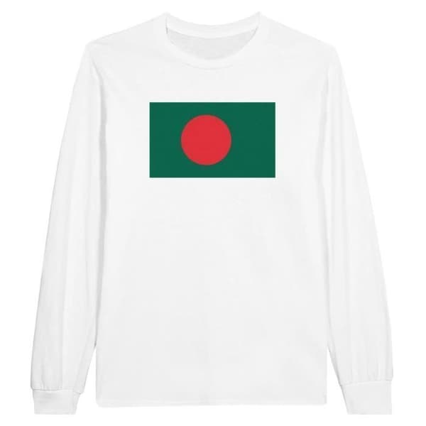 T-shirt med långa ärmar - PIXELFORMA - Bangladeshs flagga - 100% bomull - Långa ärmar - Normal passform