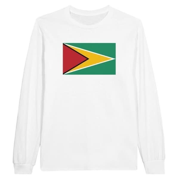 Långärmad T-shirt - PIXELFORMA - Guyanas flagga - 100% bomull - Långa ärmar - Regular fit