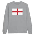Miniatyrbild 1 av 3: T-shirt - Englands flagga - Grå - 100% bomull - Långa ärmar - Klassisk passform