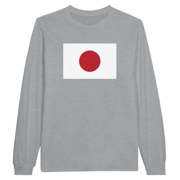 Långärmad T-shirt - PIXELFORMA - Japans flagga - 100% bomull - Långa ärmar - Optimal komfort