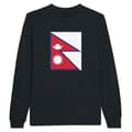 Miniatyrbild 1 av 3: T-shirt med lång ärm - PIXELFORMA - Nepals flagga - 100% bomull - Långärmad - Optimal komfort