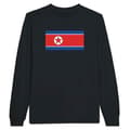 Miniatyrbild 1 av 3: Långärmad T-shirt - Nordkoreansk flagga - Svart - 100% bomull - Regular fit - Unisex