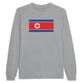 Miniatyrbild 1 av 3: Nordkoreas flagga långärmad T-shirt i grått