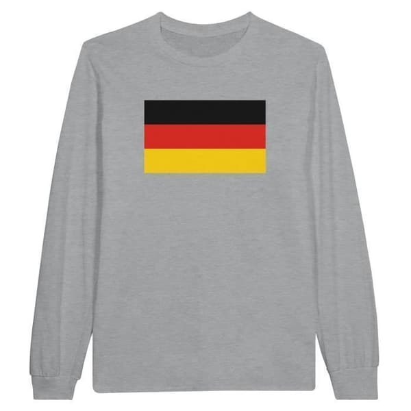 T-shirt med lång ärm - Tysklands flagga - Grå - 100% bomull - Lång ärm - Regular fit