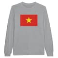 Miniatyrbild 1 av 3: Långärmad t-shirt - PIXELFORMA - Vietnams flagga - Grå - 100% bomull - Vuxen