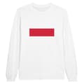 Miniatyrbild 1 av 3: T-shirt med långa ärmar - Polens flagga - Vit - 100% bomull - Regular fit - Unisex