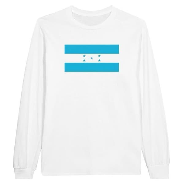T-shirt med långärmar - PIXELFORMA - Honduras flagga - 100% bomull - Långärmad - Klassisk passform
