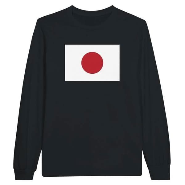 Långärmad T-shirt - PIXELFORMA - Japans flagga - 100% bomull - Långa ärmar - Optimal komfort