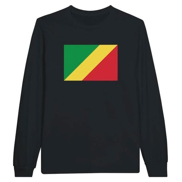 Långärmad t-shirt - PIXELFORMA - Flagga för Kongo - Svart - Regular - Vuxen