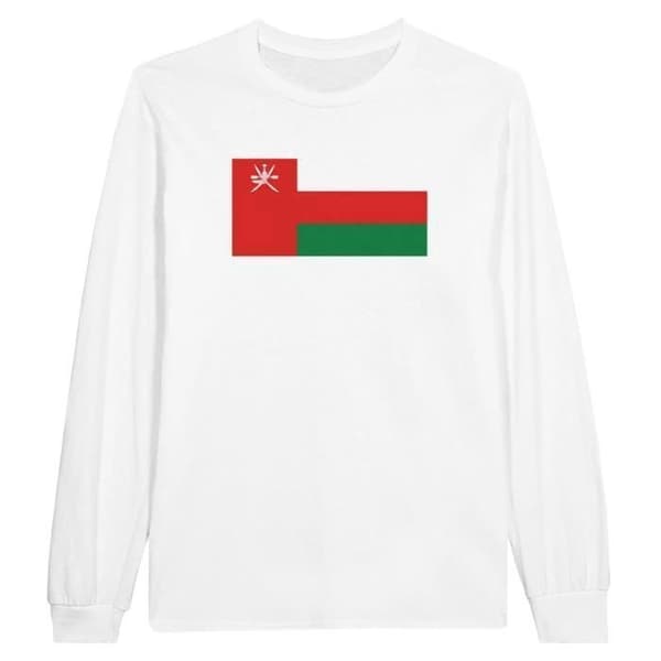 Långärmad T-shirt - PIXELFORMA - Omani flagga - 100% bomull - Långa ärmar - Regular fit