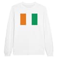 Miniatyrbild 1 av 3: T-shirt med långa ärmar - PIXELFORMA - Ivorianska flaggan - 100% bomull - Vit - Vuxen