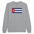 Miniatyrbild 1 av 3: T-shirt med långa ärmar - PIXELFORMA - Kubas flagga - 100% bomull - Långa ärmar - Grå