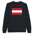 Miniatyrbild 1 av 3: T-shirt med långa ärmar - PIXELFORMA - Österrikes flagga - 100% bomull - Långa ärmar - Optimalt komfort