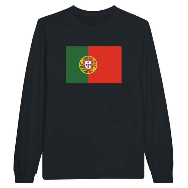 Långärmad T-shirt - PIXELFORMA - Portugals flagga - 100% bomull - Långa ärmar - Optimalt komfort