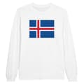 Miniatyrbild 1 av 3: Island Flag Långärmad T-shirt - PIXELFORMA - Vit - Långärmad - Vanlig - Vuxen