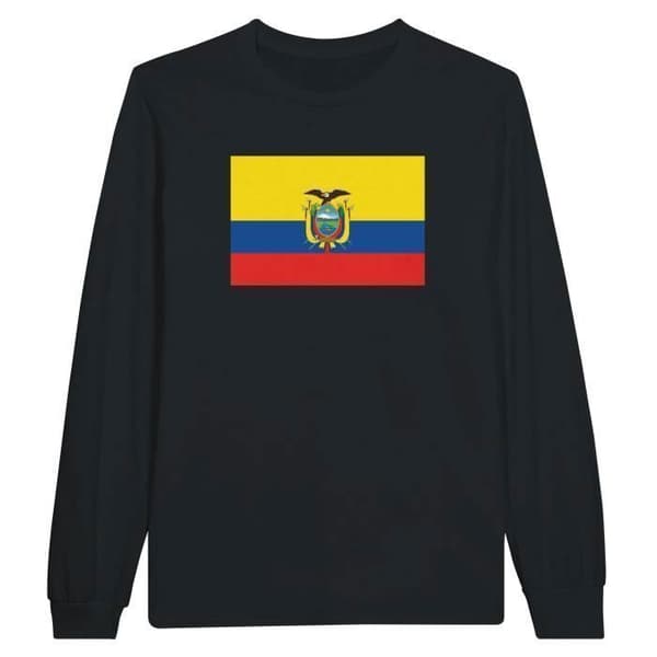 Långärmad t-shirt - PIXELFORMA - Ecuadors flagga - 100 % bomull - Långa ärmar - Optimal komfort