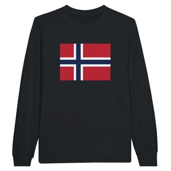 Svalbard och Jan Mayen Flag Långärmad T-shirt i Svart
