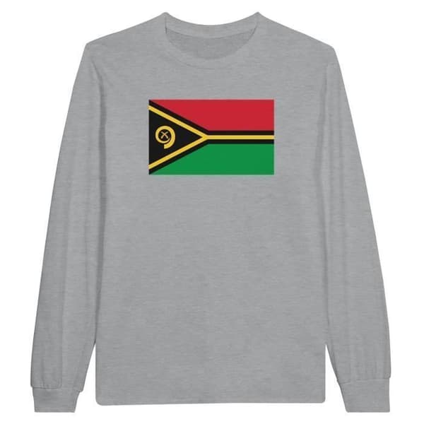 T-shirt med långa ärmar - PIXELFORMA - Vanuatu-flagg - 100% bomull - Långa ärmar - Optimal komfort