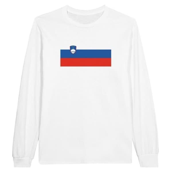 T-shirt med långa ärmar - PIXELFORMA - Sloveniens flagga - 100% bomull - Långa ärmar - Optimal komfort