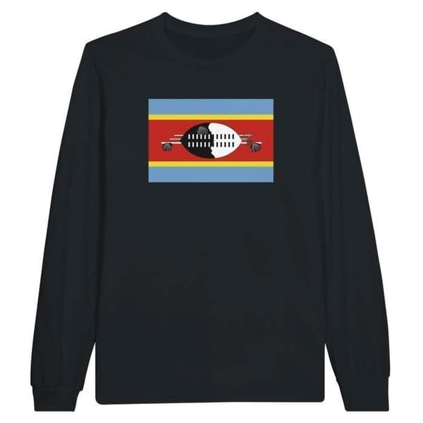 T-shirt med långa ärmar - PIXELFORMA - Eswatinis flagga - 100% bomull - Långa ärmar - Optimalt komfort