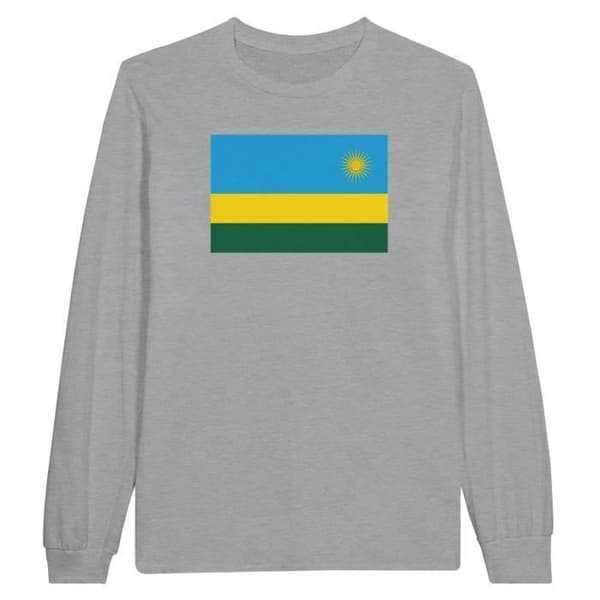 Långärmad T-shirt - PIXELFORMA - Rwandas flagga - 100% bomull - Långa ärmar - Optimal komfort