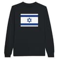 Miniatyrbild 1 av 3: Israel Flag Långärmad T-shirt - PIXELFORMA - Vanlig - Svart - Långärmad - 100 % bomull