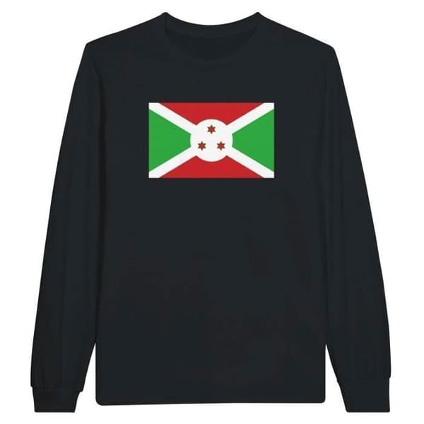 Långärmad t-shirt - PIXELFORMA - Burundis flagga - 100 % bomull - Långa ärmar - Optimal komfort