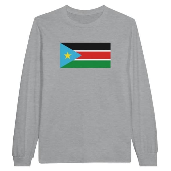 South Sudan Flag Långärmad T-shirt i grått