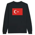 Miniatyrbild 1 av 3: Långärmad t-shirt - Turkiets flagga - Svart - 100% bomull - Klassisk passform - Långärmad