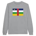 Miniatyrbild 1 av 3: Centralafrikanska republikens flagga långärmad T-shirt i grått