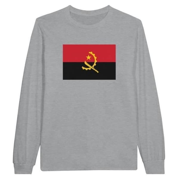 Långärmad t-shirt - PIXELFORMA - Angolas flagga - 100 % bomull - Långa ärmar - Optimal komfort