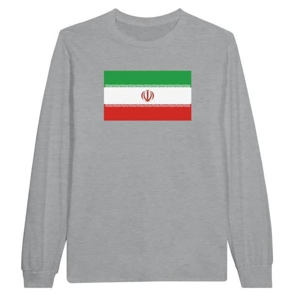 Långärmad T-shirt - PIXELFORMA - Irans flagga - 100% bomull - Klassisk passform - Vuxen