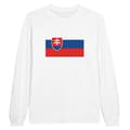 Miniatyrbild 1 av 3: Långärmad t-shirt - Slovakiens flagga - Vit - 100% bomull - Regular fit - Unisex