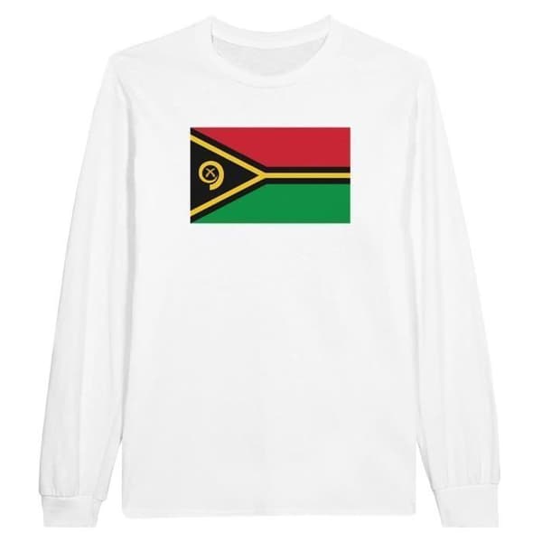 T-shirt med långa ärmar - PIXELFORMA - Vanuatu-flagg - 100% bomull - Långa ärmar - Optimal komfort