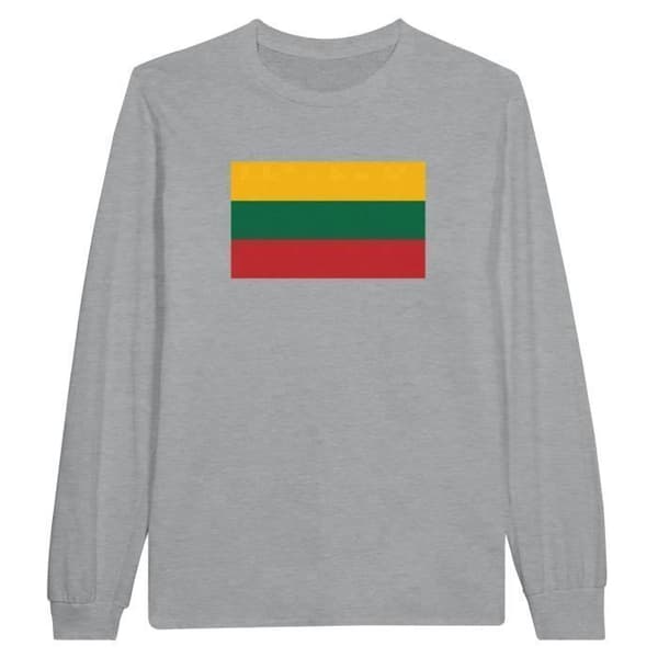 T-shirt med långa ärmar - PIXELFORMA - Litauens flagga - 100% bomull - Långa ärmar - Optimal komfort
