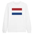 Miniatyrbild 1 av 3: Långärmad T-shirt - PIXELFORMA - Nederländernas flagga - Vit - Regular fit - Vuxen