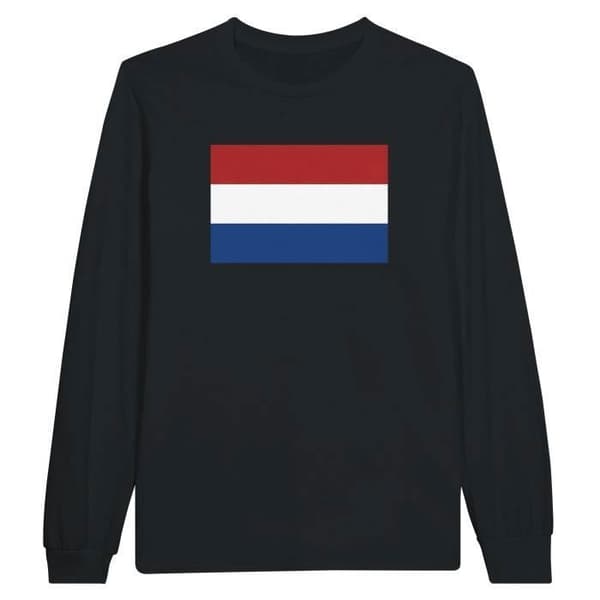 T-shirt med långa ärmar - PIXELFORMA - Nederländernas flagga - 100% bomull - Långa ärmar - Optimal komfort