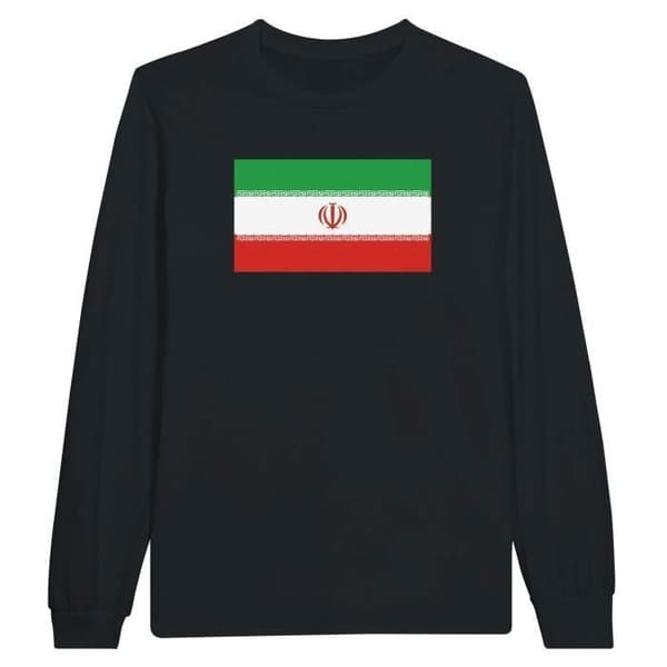 T-shirt med långa ärmar - PIXELFORMA - Irans flagga - 100% bomull - Långa ärmar - Regular fit