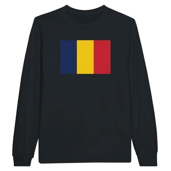 T-shirt med långa ärmar - PIXELFORMA - Tchads flagga - 100% bomull - Långa ärmar - Optimalt komfort