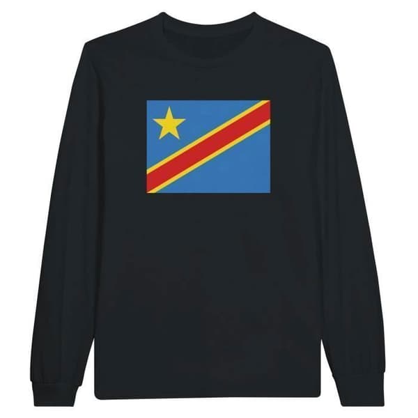 Långärmad T-shirt - RDC-flagga - Svart - 100% bomull - Regular fit - Långärmade