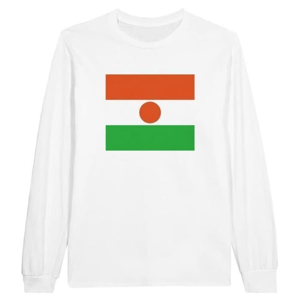 T-shirt med lång ärm - PIXELFORMA - Niger flagga - 100% bomull - Långa ärmar - Regular fit