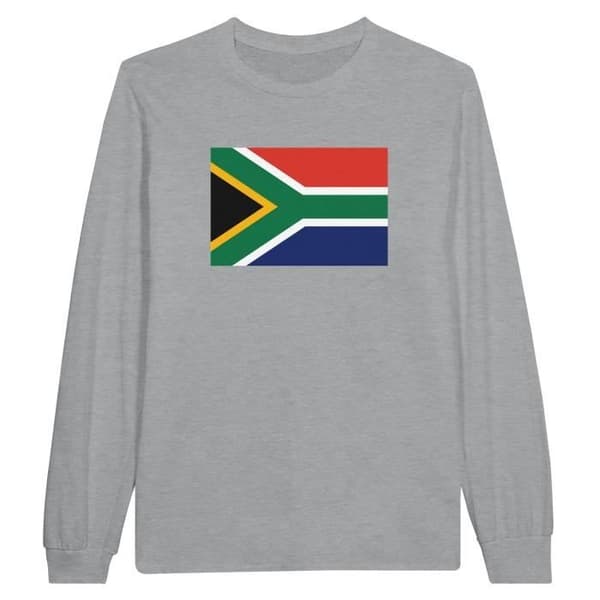 Sydafrika Flag Långärmad T-shirt - PIXELFORMA - Grå - Långärmad - Vanlig - Vuxen