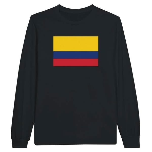 Långärmad t-shirt - PIXELFORMA - Colombiansk flagga - 100% bomull - Långa ärmar - Optimalt komfort
