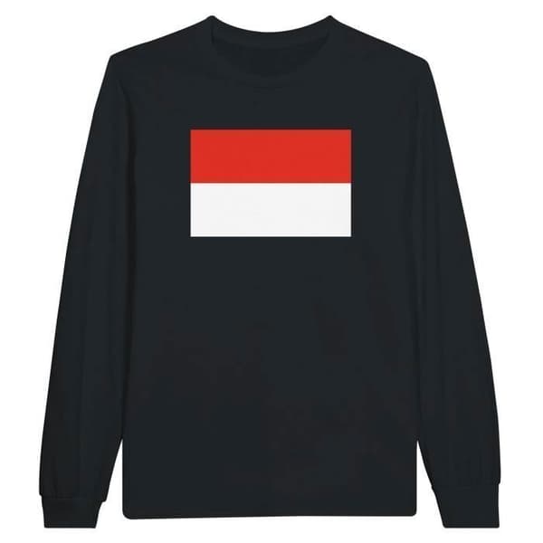 T-shirt med långärmar - PIXELFORMA - Indonesiens flagga - 100% bomull - Långärmad - Regular fit