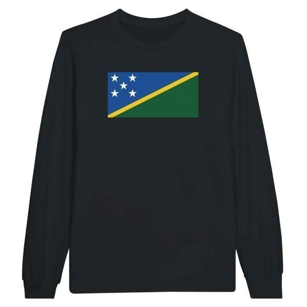 T-shirt med långa ärmar - PIXELFORMA - Salomonflagga - Svart - 100 % bomull - Regular