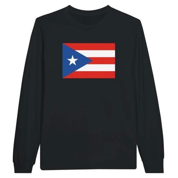 Långärmad t-shirt - PIXELFORMA - Puerto Ricos flagga - 100 % bomull - Långa ärmar - Optimal komfort