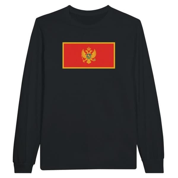 Montenegro Flag Långärmad T-shirt i Svart